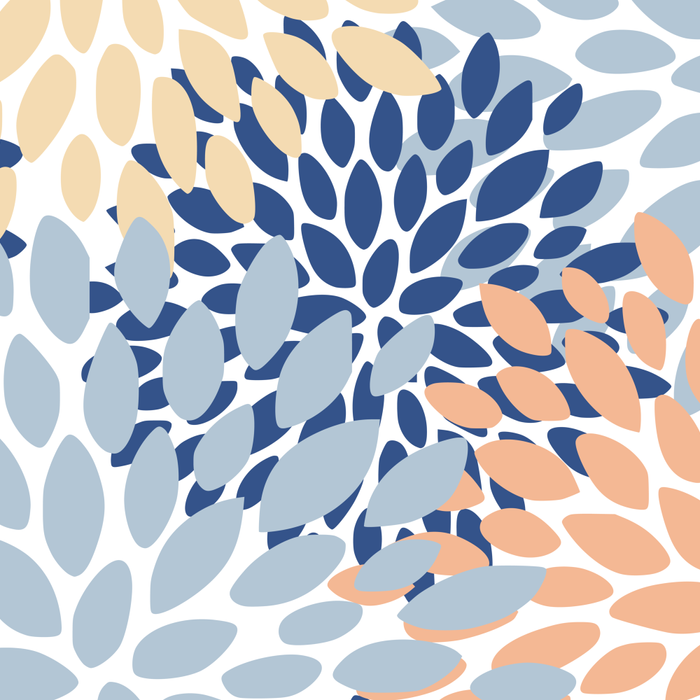 Festive, Floral Print, Coral, Peach, Light Blue, Navy Coffee Mug Gallery Image 2