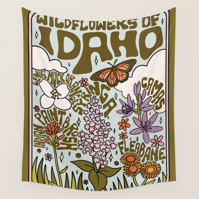 Idaho Wildflowers Wall Tapestry Gallery Image 4