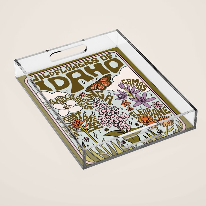 Idaho Wildflowers Acrylic Tray Gallery Image 1