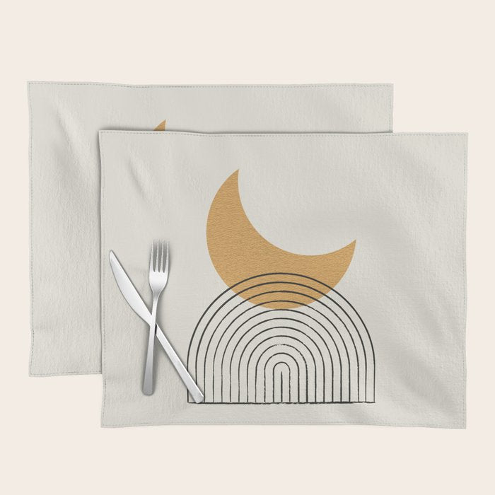 Moon mountain gold - Mid century style Placemat Gallery Image 1