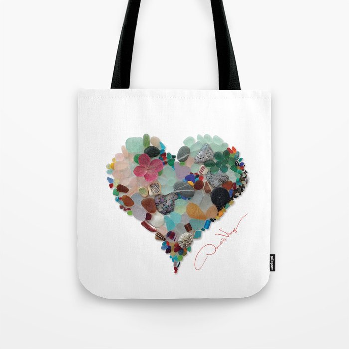 Love -  Sea Glass Heart A Unique Birthday & Fatherâs Day Gift Tote Bag Gallery Image 1