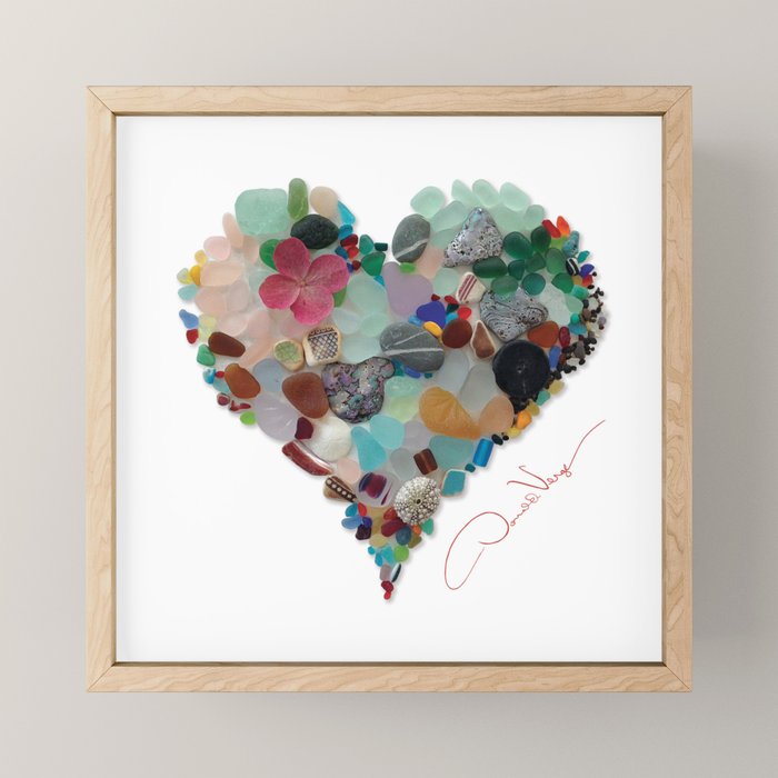 Love -  Sea Glass Heart A Unique Birthday & Fatherâs Day Gift Mini Art Print Gallery Image 1