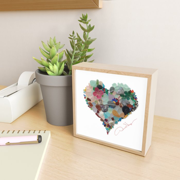 Love -  Sea Glass Heart A Unique Birthday & Fatherâs Day Gift Mini Art Print Gallery Image 2