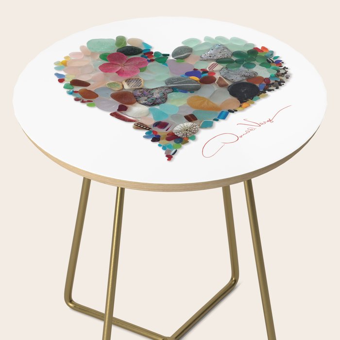 Love -  Sea Glass Heart A Unique Birthday & Fatherâs Day Gift Side Table Gallery Image 2