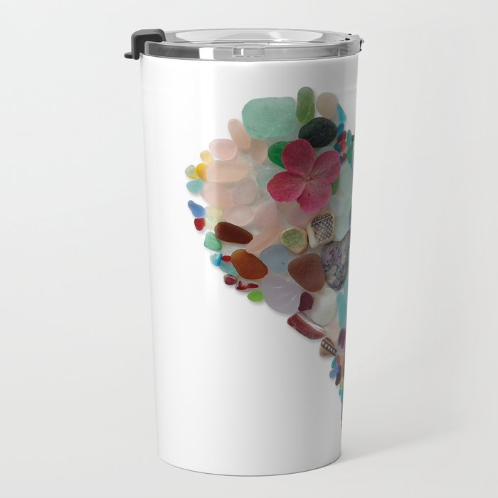 Love -  Sea Glass Heart A Unique Birthday & Fatherâs Day Gift Travel Mug Gallery Image 3