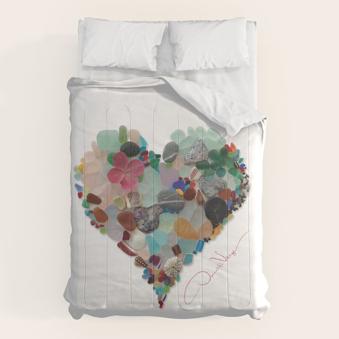 Love -  Sea Glass Heart A Unique Birthday & Fatherâs Day Gift Comforter Gallery Image 6