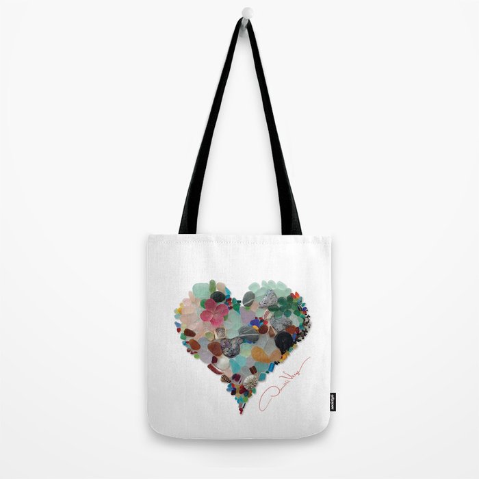 Love -  Sea Glass Heart A Unique Birthday & Fatherâs Day Gift Tote Bag Gallery Image 2
