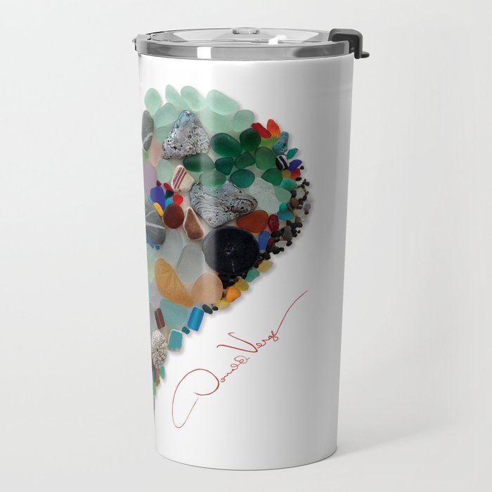 Love -  Sea Glass Heart A Unique Birthday & Fatherâs Day Gift Travel Mug Gallery Image 2