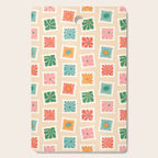Vintage flower postage stamp pattern Cutting Board Gallery Image 1