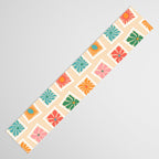 Vintage flower postage stamp pattern Table Runner Gallery Image 3
