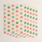Vintage flower postage stamp pattern Wrapping Paper Gallery Image 3