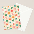 Vintage flower postage stamp pattern Stationery Card Gallery Image 2
