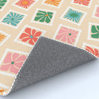Vintage flower postage stamp pattern Rug Gallery Image 4