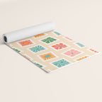 Vintage flower postage stamp pattern Yoga Mat Gallery Image 2