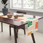 Vintage flower postage stamp pattern Table Runner Gallery Image 2