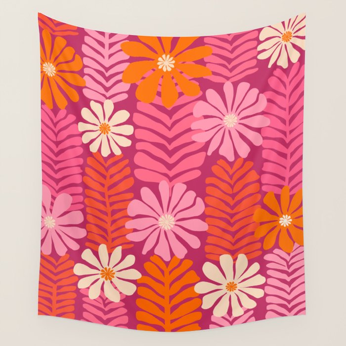 Secret Kisses Floral Design Wall Tapestry Gallery Image 4