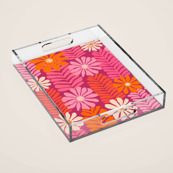 Secret Kisses Floral Design Acrylic Tray Gallery Image 1