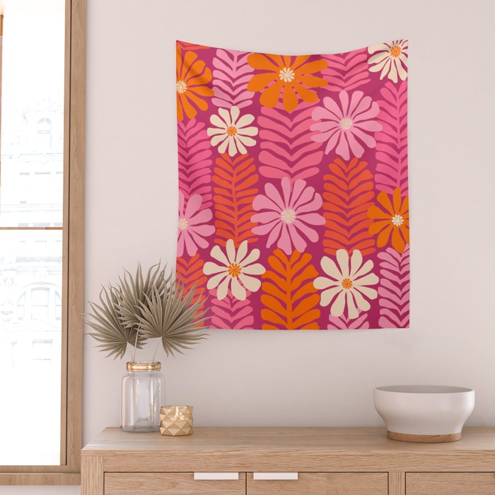 Secret Kisses Floral Design Wall Tapestry Gallery Image 2