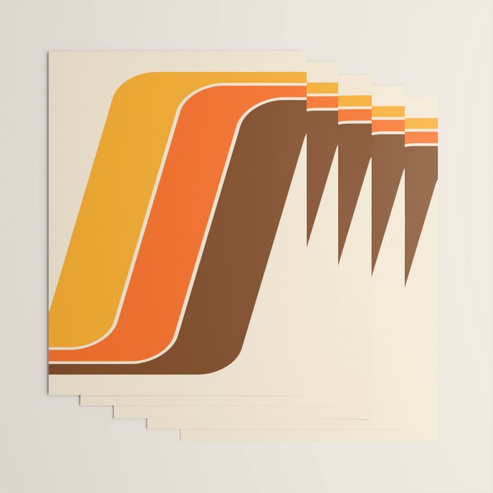 Retro 70s Stripe Colorful Rainbow 521 Wrapping Paper Gallery Image 3