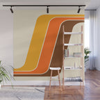 Retro 70s Stripe Colorful Rainbow 521 Wall Mural Gallery Image 1