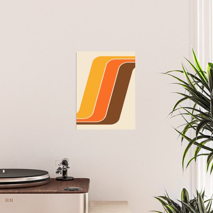 Retro 70s Stripe Colorful Rainbow 521 Poster Gallery Image 2