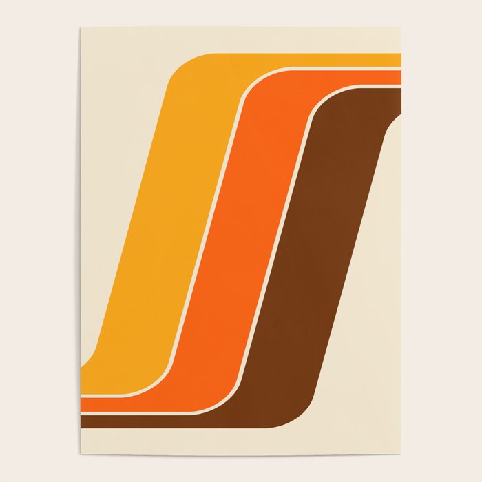 Retro 70s Stripe Colorful Rainbow 521 Poster Gallery Image 1