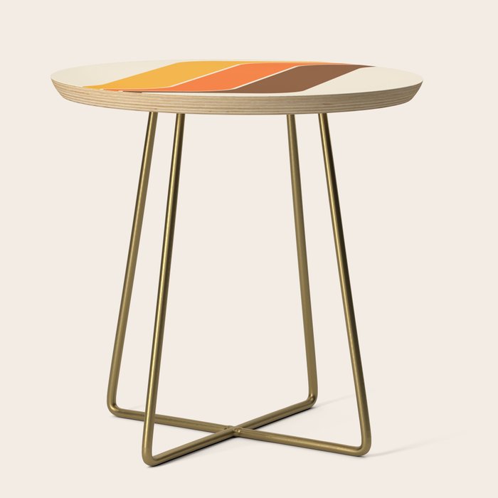 Retro 70s Stripe Colorful Rainbow 521 Side Table Gallery Image 1