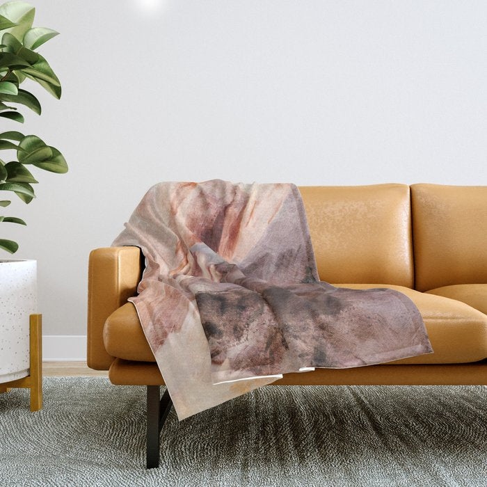 snow mountains landscape Throw Blanket Gallery Image 1