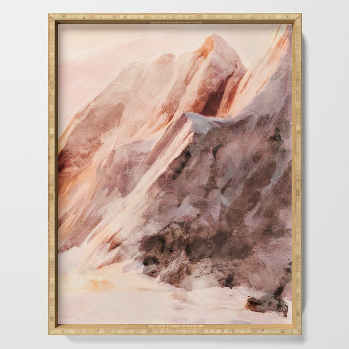 snow mountains landscape Serving Tray Gallery Image 1