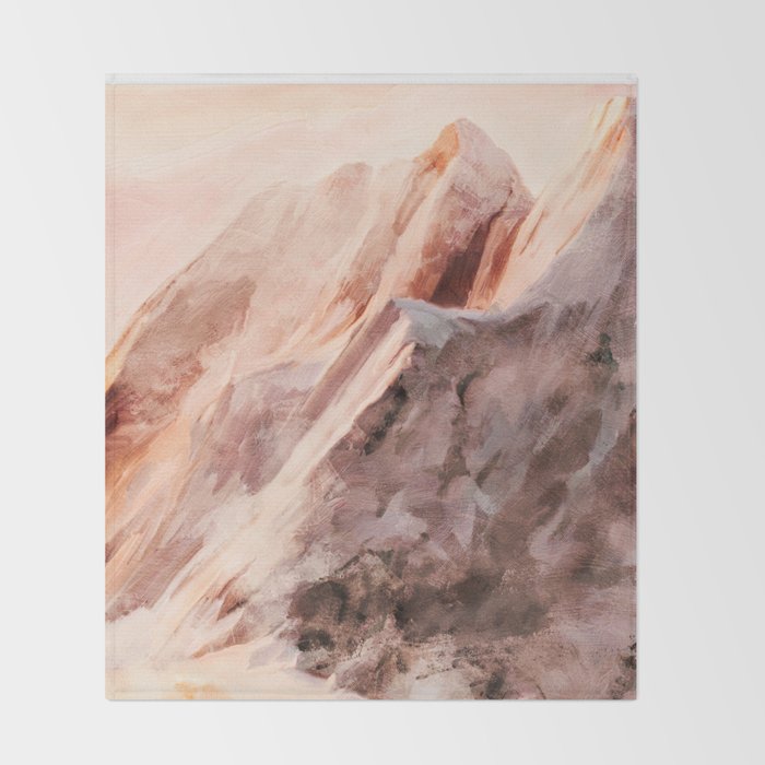 snow mountains landscape Throw Blanket Gallery Image 2