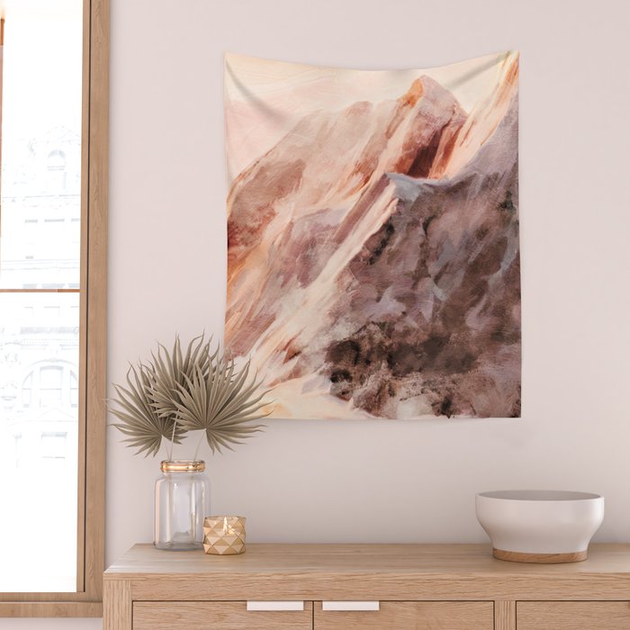 snow mountains landscape Wall Tapestry Gallery Image 2