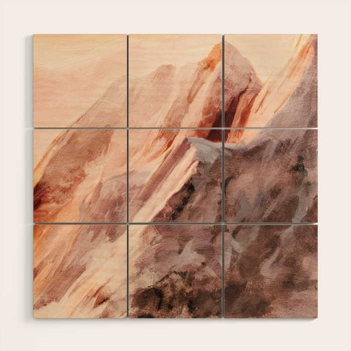 snow mountains landscape Wood Wall Art Gallery Image 1