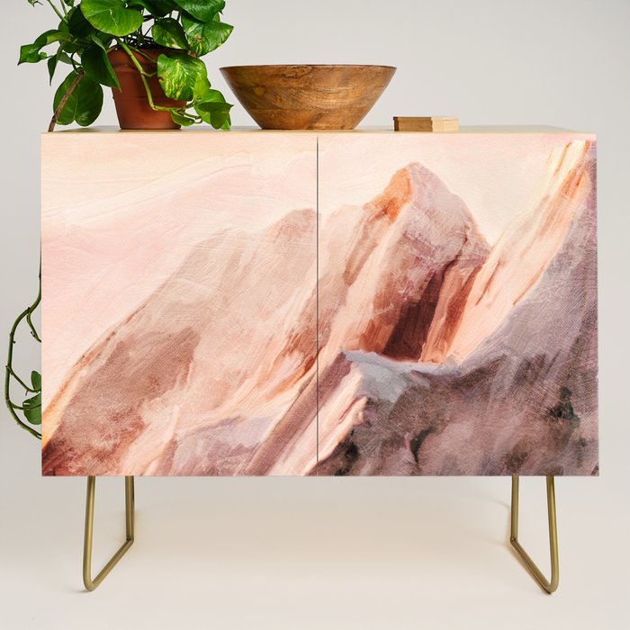 snow mountains landscape Credenza Gallery Image 1