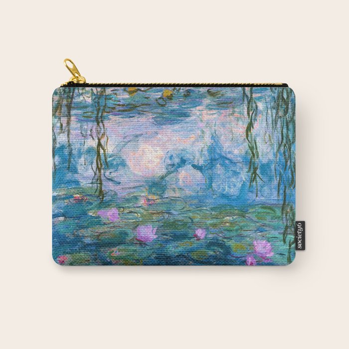 Water Lilies Monet Teal Carry All Pouch Gallery Image 1