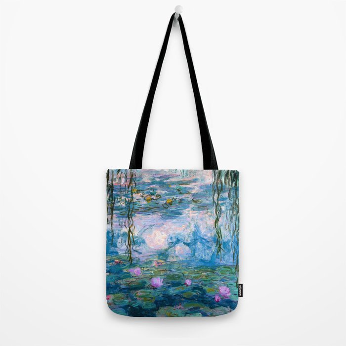 Water Lilies Monet Teal Tote Bag Gallery Image 2