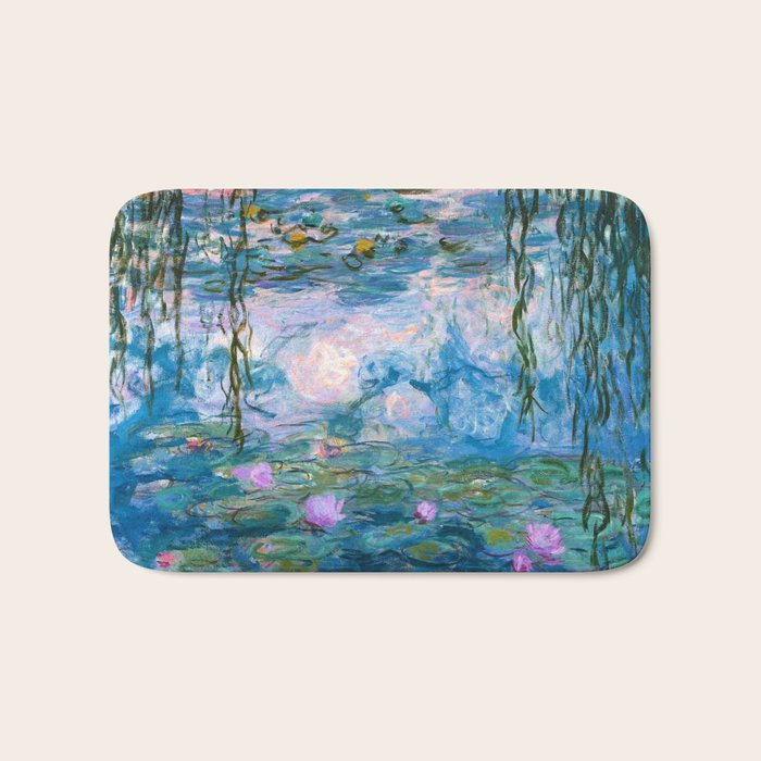 Water Lilies Monet Teal Bath Mat Gallery Image 1