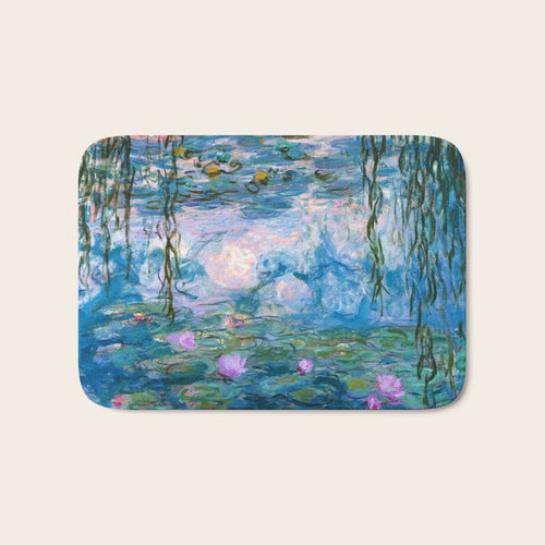 Water Lilies Monet Teal Bath Mat Gallery Image 1