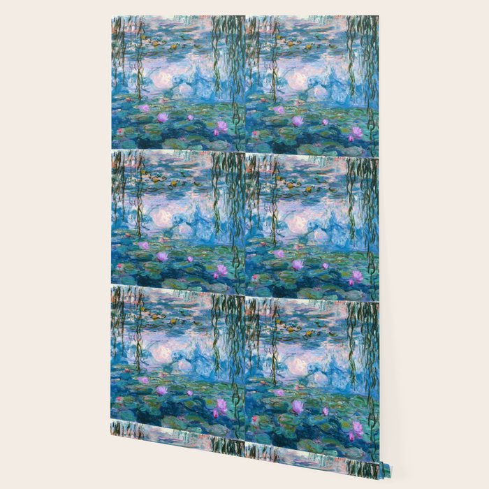 Water Lilies Monet Teal Wallpaper Gallery Image 2