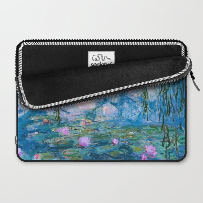 Water Lilies Monet Teal Laptop Sleeve Gallery Image 2