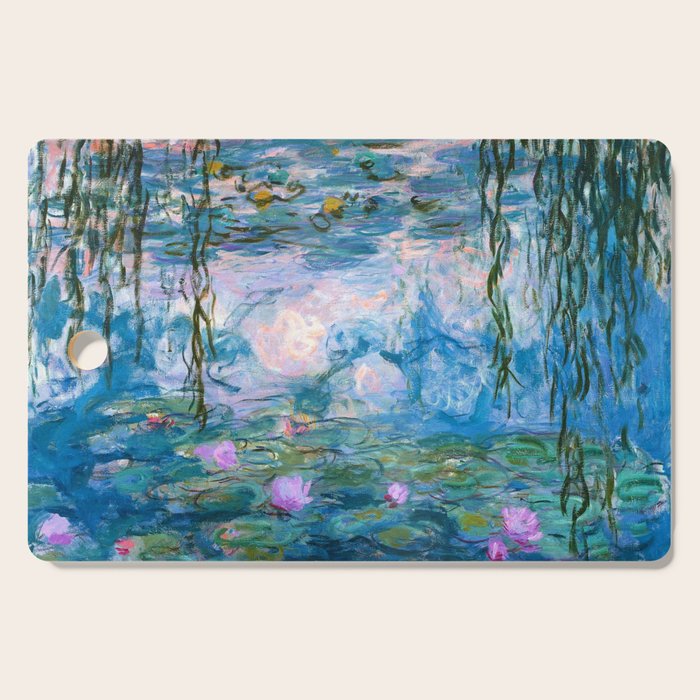 Water Lilies Monet Teal Cutting Board Gallery Image 1