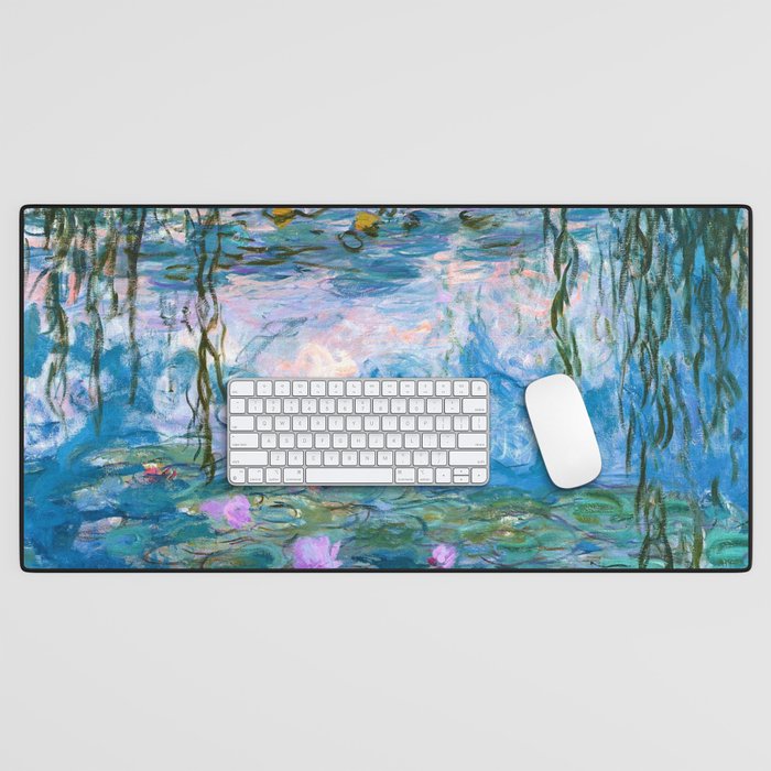 Water Lilies Monet Teal Desk Mat Gallery Image 1