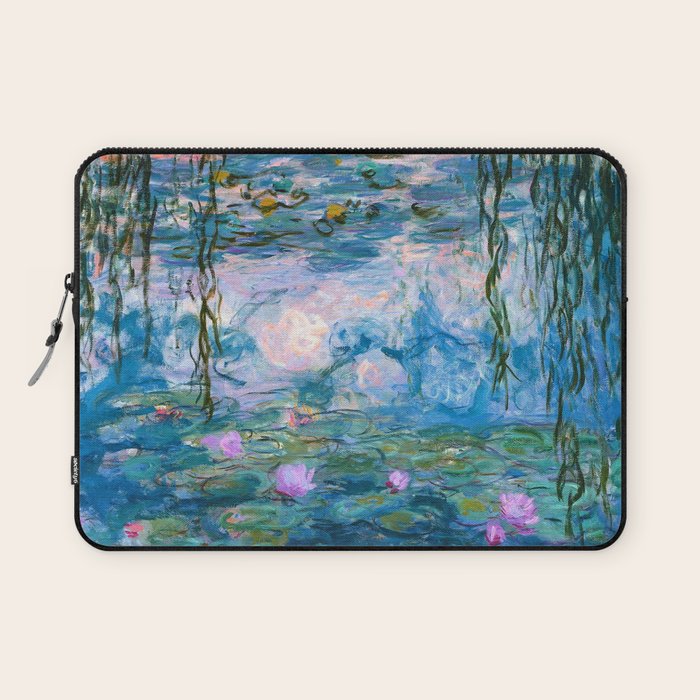 Water Lilies Monet Teal Laptop Sleeve Gallery Image 1