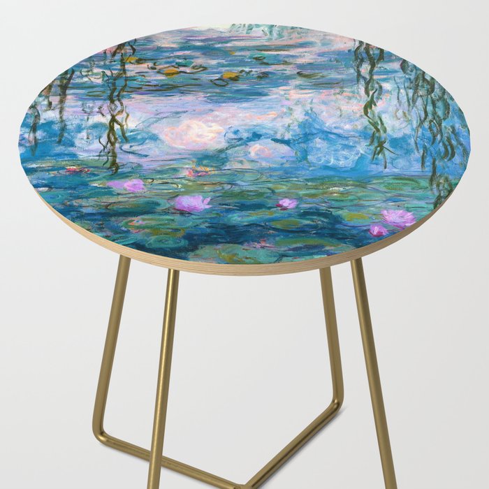 Water Lilies Monet Teal Side Table Gallery Image 2