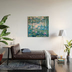 Water Lilies Monet Teal Wood Wall Art Gallery Image 2