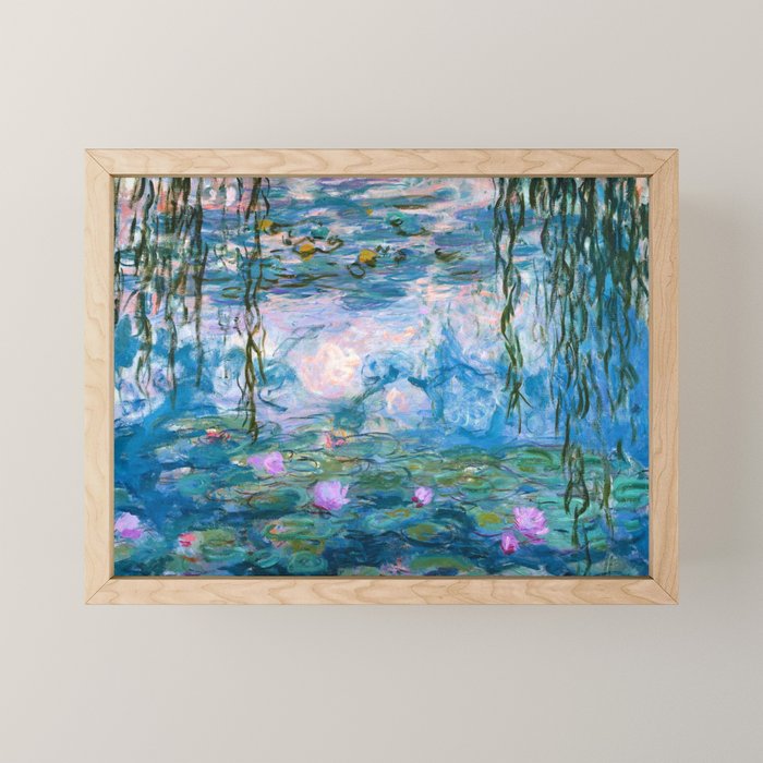 Water Lilies Monet Teal Mini Art Print Gallery Image 1
