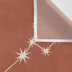Pisces Zodiac Star Constellation Line Art Terracotta Red Wall Tapestry Gallery Image 3