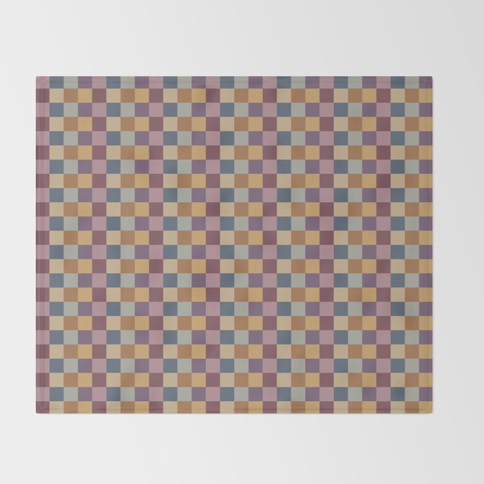 Checkered Multicolor Pattern VIII Retro Fall Throw Blanket Gallery Image 2