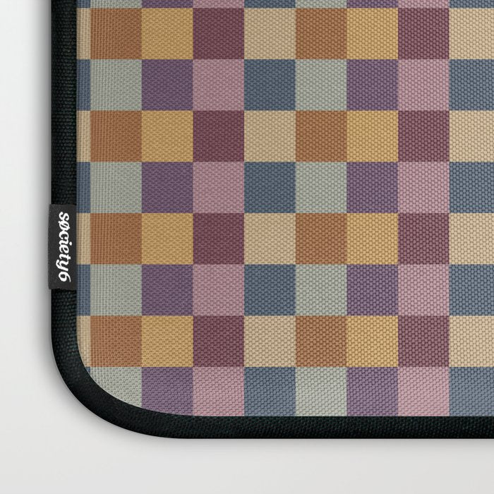 Checkered Multicolor Pattern VIII Retro Fall Laptop Sleeve Gallery Image 3