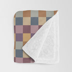 Checkered Multicolor Pattern VIII Retro Fall Throw Blanket Gallery Image 3