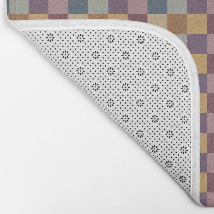 Checkered Multicolor Pattern VIII Retro Fall Bath Mat Gallery Image 2